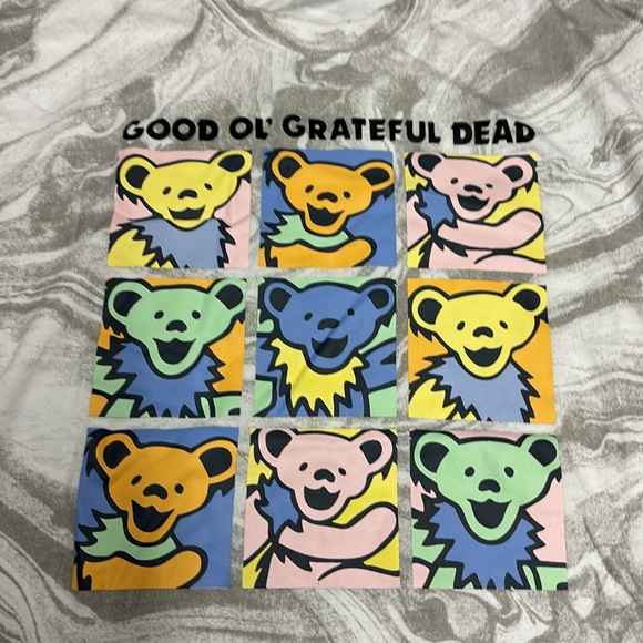 Grateful Dead American Rock Band Dancing Bears Gray Tie-Dye T-Shirt - Picture 2 of 4